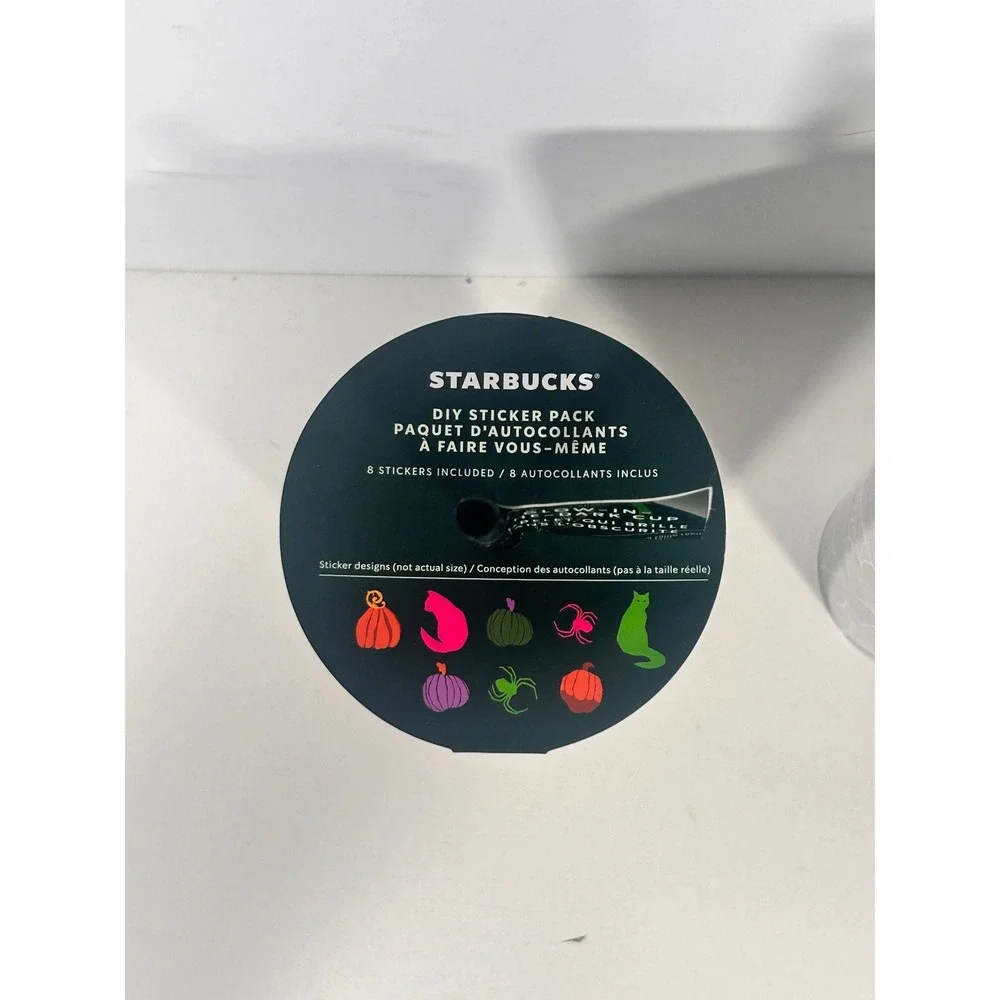 Starbucks Halloween 2023 Spider Web Glow in the Dark Tumbler Set of 2 Stickers
